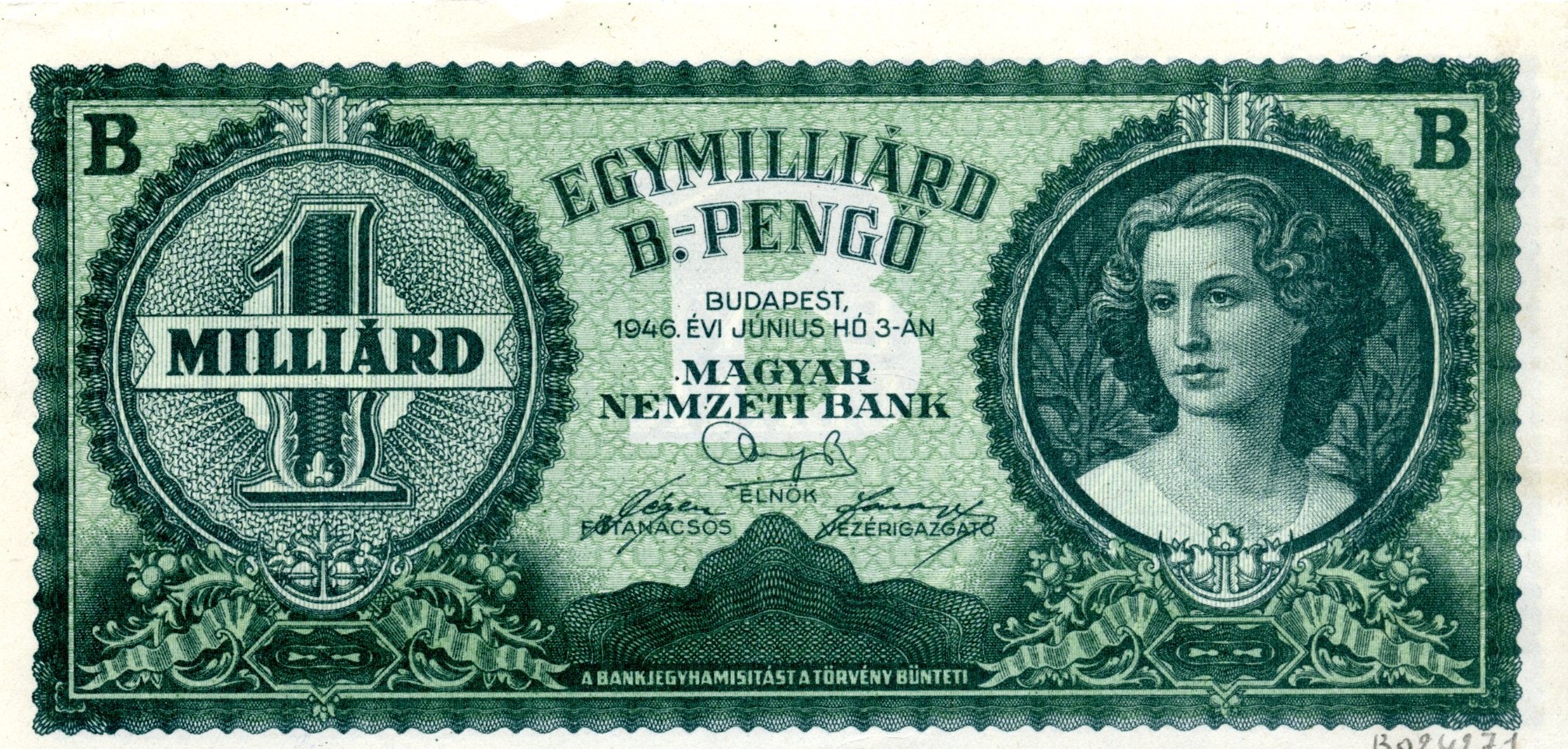 Billet d'1 milliard de pengö hongrois
